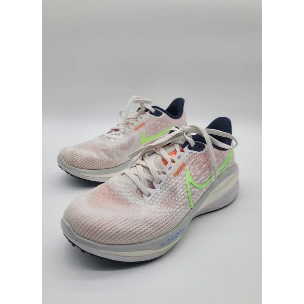 Nike Air ZoomX Vomero 17 Women's 7.5 Running Shoes White Orange Lime Used